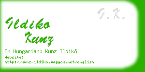 ildiko kunz business card